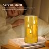 2Pcs LED Electronic Candles Lights with RC Acrylic Glass Candle Light Three-Wick Pillar Candles for Wedding Christmas Room Decor