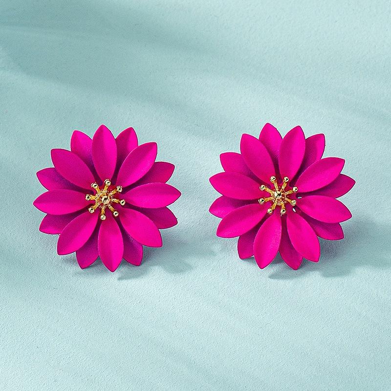 Pinkdudu Frosted Vintage Flower Stud Earrings Sweet Temperament Fashion Earrings Jewelry Accessories For Women PD1754