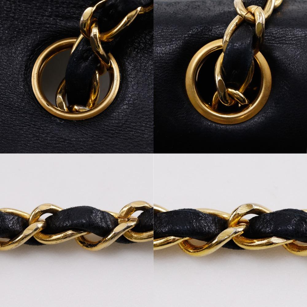 CHANEL Matelasse Shoulder Bag ChainShoulder vintage black lambskin Women Used