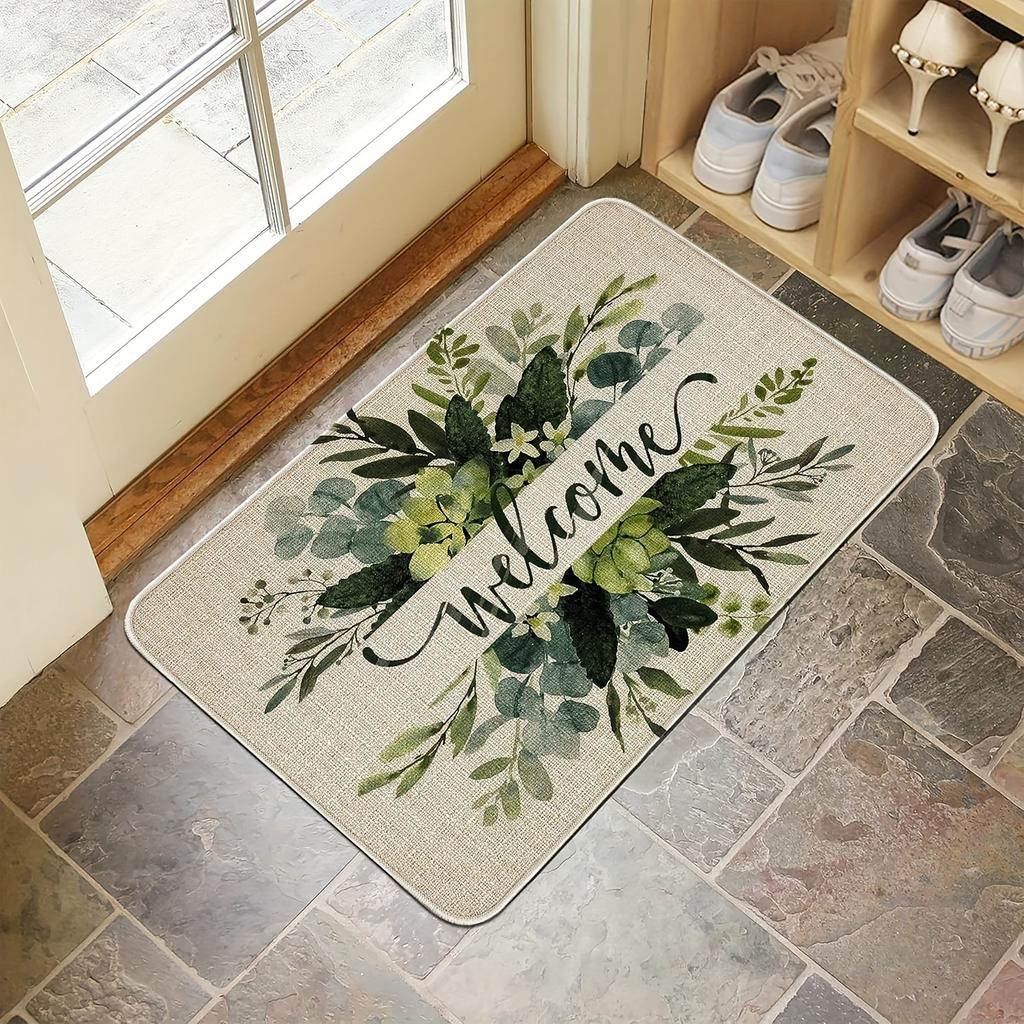Green Leaf Carpet Fresh Doormat Soft Welcome Mat Living Room Carpet Rug For Bedroom Floor Mat Warm Home Decor