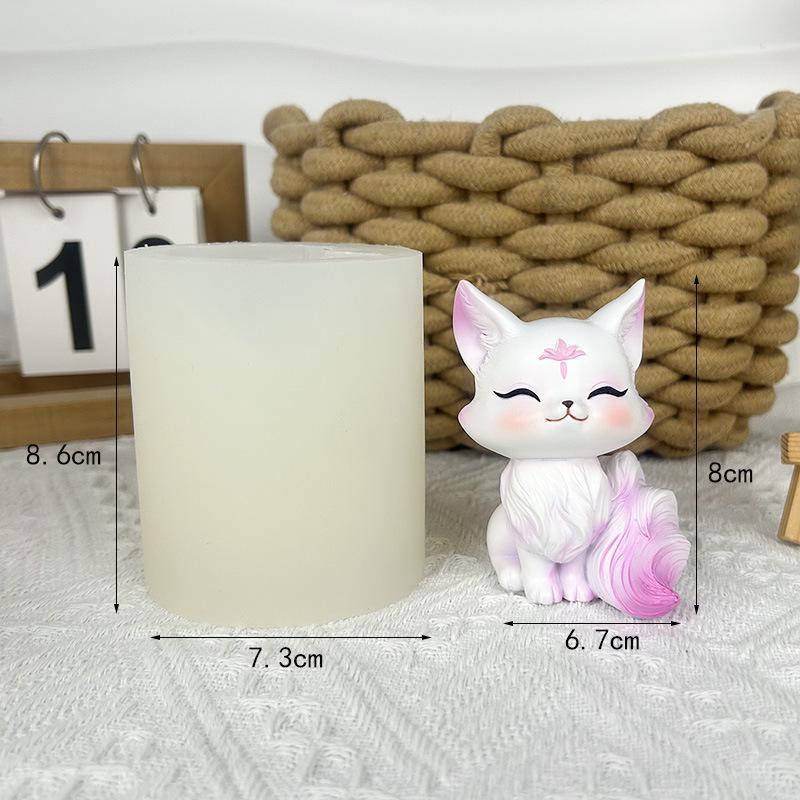 Nine-Tailed Fox Silicone Mold Decoration Ornament for Desk or Car