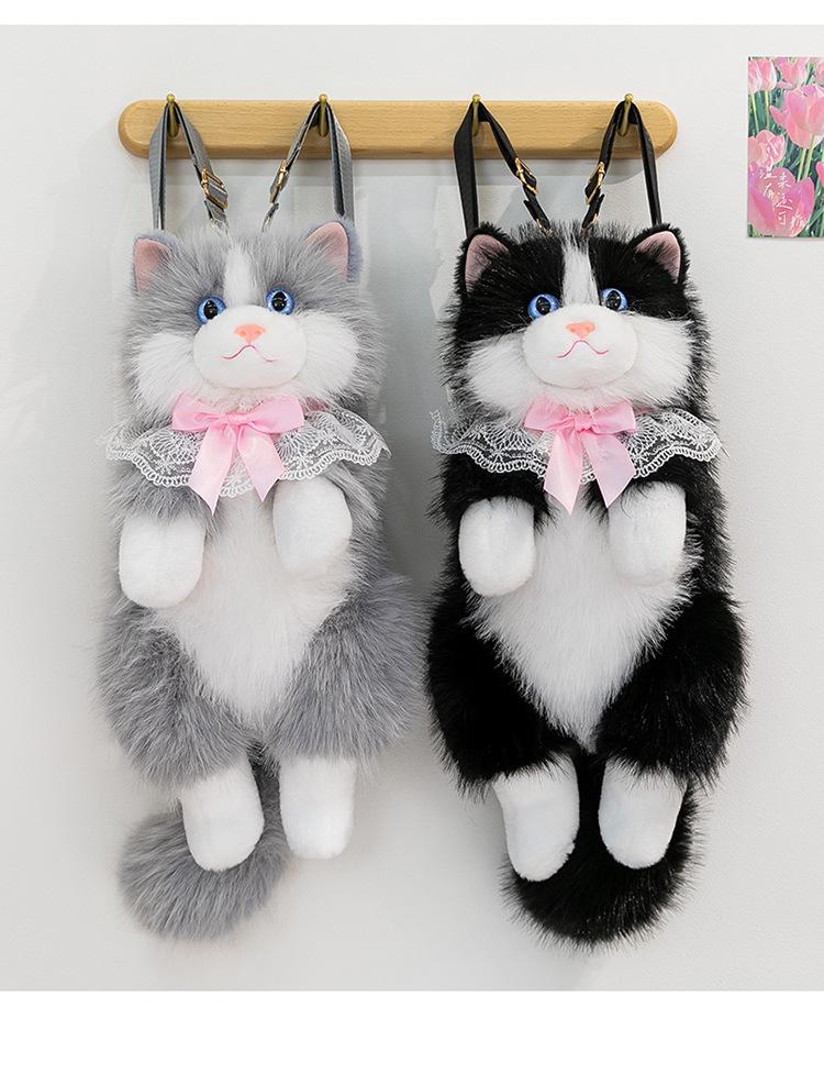 Original Simulated Cat Plush Doll Backpack - Cute Double Shoulder Gift for Girlfriend's Birthday