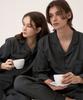 [Dossy] Silkfit Modern Black Long-Sleeve Couple Pajama Set [Shipped from Korea] 100% Authentic
