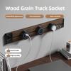 New Wood Grain Power Track Socket Household Kitchen Appliance Power Rail Plug Adapter Standard Wall Mobile Rail Socket