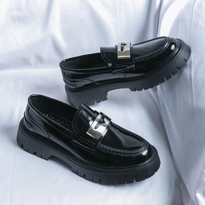 Casual Leather Loafers Shoes Platform Oxfords Business Shoes Male Derby Shoes Casual Driving Shoes Round Toe Formal Dress Shoes