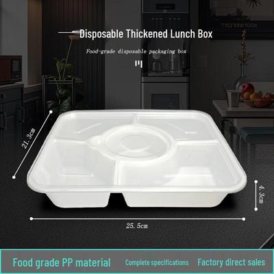 Boîte-repas jetable à 4+1 compartiments