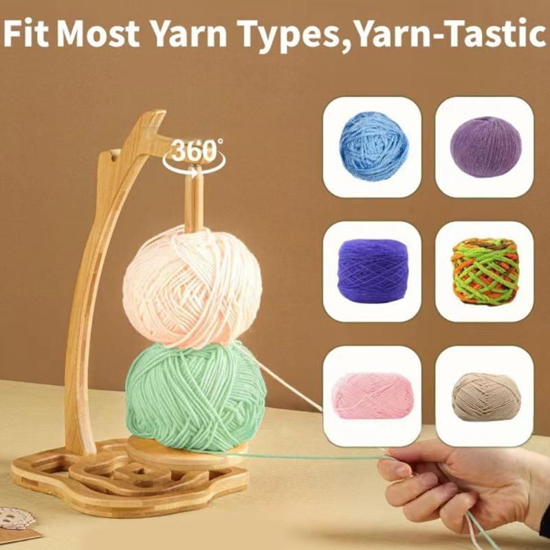 Knitting Yarn Holder Wood Yarn Holder Rotating Thread Spool Yarn Stand Magnetic Yarn Dispenser for Crocheting Knitting