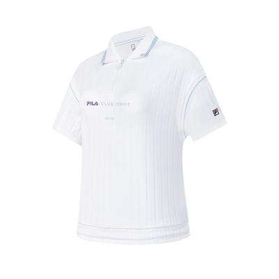 Tennis Sun Protection Breathable Durable Short Sleeve Polo Shirt Women Tops Bright-White A11W433106F-WT