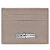 Le Roseau Bamboo Pattern Hardware Accessories Calfskin Card Holder Women Accessories Mud-Brown 3218HFP266