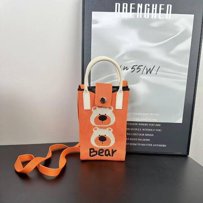 Premium Sense Ns Mobile Phone Bag New Cartoon Knitted Bag Dopamine Niche Versatile Messenger Shoulder Bag Handbag