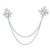 Elegant Tassel Rhinestone Cross Collar Pin For Shirts Fashionable Enthusiasts Suit Shirt Collar Brooch Trendy Jewelry