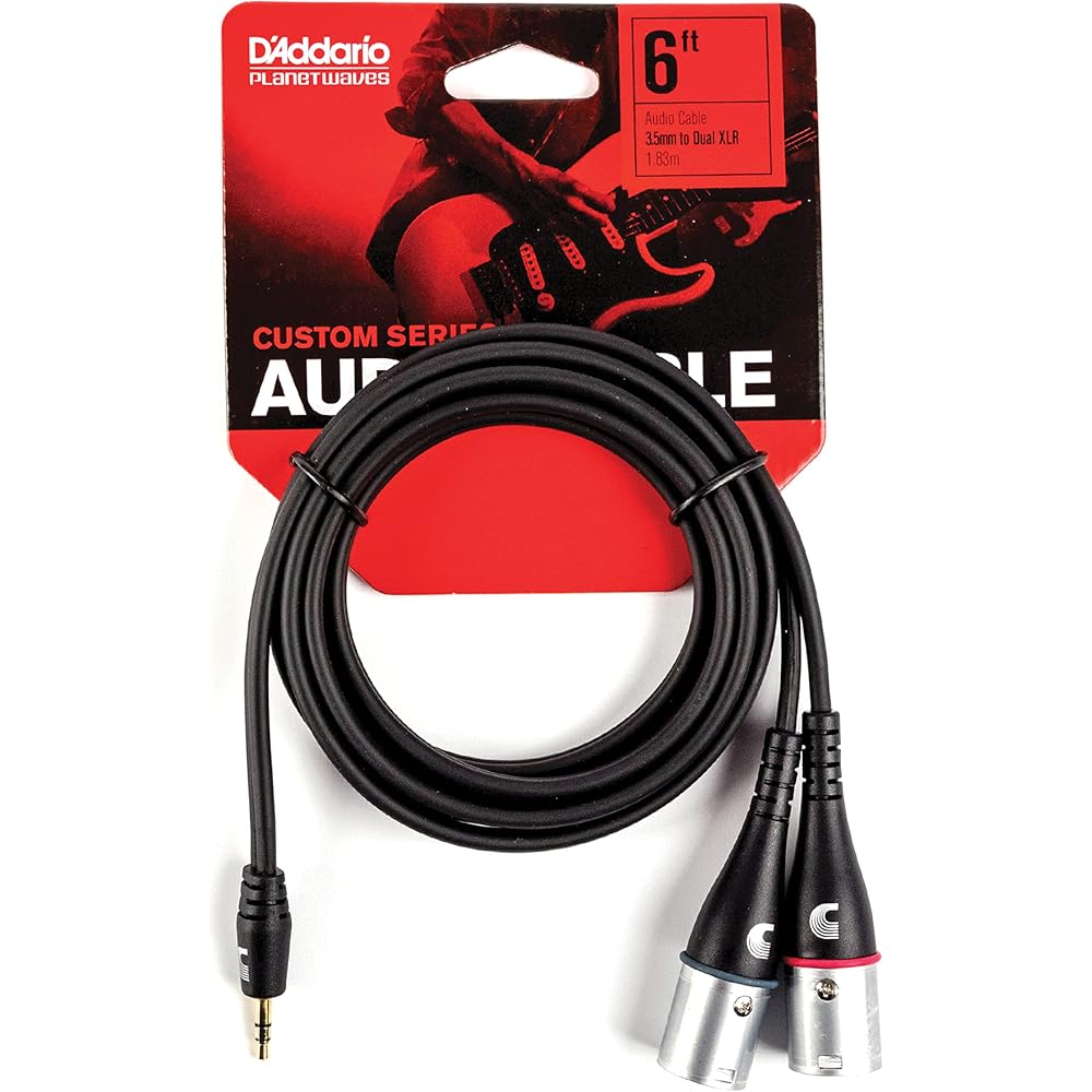 D'Addario Daddario Audio Cable Custom Series PW-MPXLR-06 (Approx. 1.8m Stereo Mini/XLRx2) [Domest...