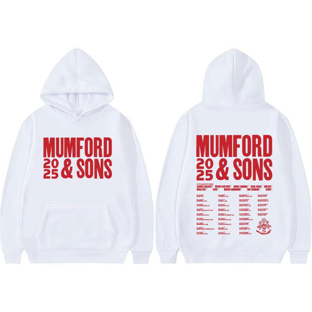Mumford and Sons 2025 Tour Merch Hoodie Streetwear Herren Damen Harajuku Langarm Hoodies Lässiger Retro-Stil Komfort Sweatshirts
