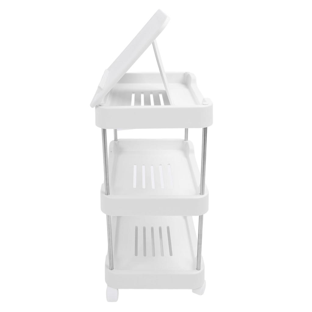 Rollwagen mit Tischplatte Mehrstufig Multifunktional Modisch Räder Aufbewahrungswagen für