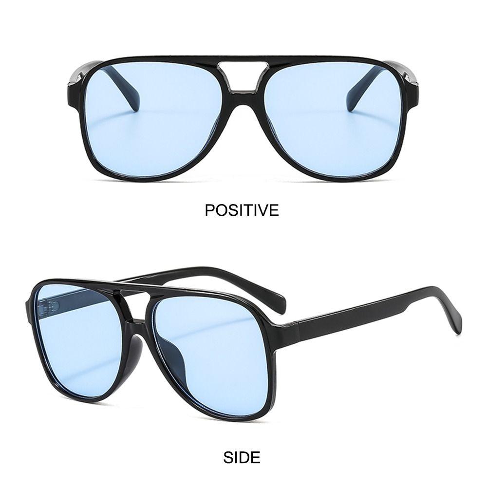 Trendy Double Bridge Oversized Pilot Sunglasses UV400 Protection Classic Big Shades 70s Sun Glasses for Women & Men