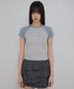 Peulleeoeob Muta Waffle Raglan T-Shirt (Fl-154_Gray&Sky)