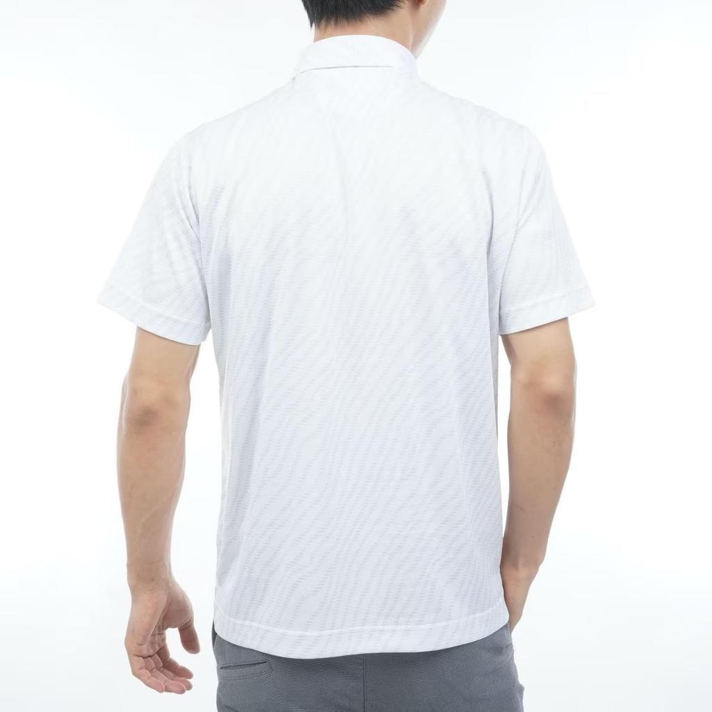 Golf Polo Shirt Zebra 5 [New Balance] Short-Sleeve (Stretchable, Print) / Men's / 012-6168005 030_White [L]
