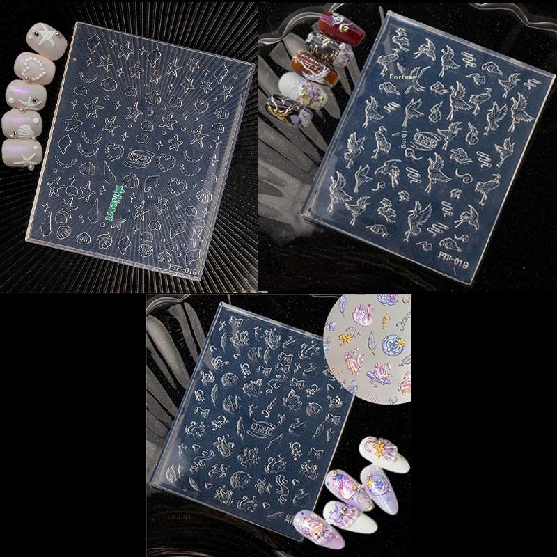 1 Pc Crane Swan Conch Silicone Nail Mold Beauty Fish Tail Conch Starfish Nail Art 3D Decoration Diy Nail Mold