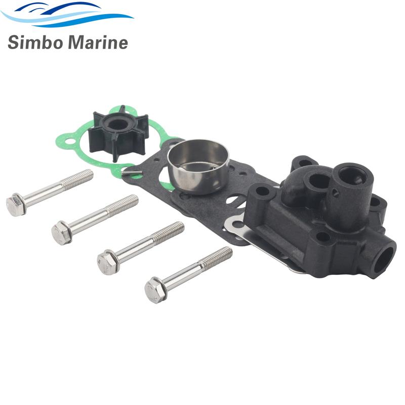8M0155395 Water Pump Impeller Repair Kit with Housing Fits for Mercury 4HP 5HP 6HP Outboard Engines Replaces 16159A03 16159T01