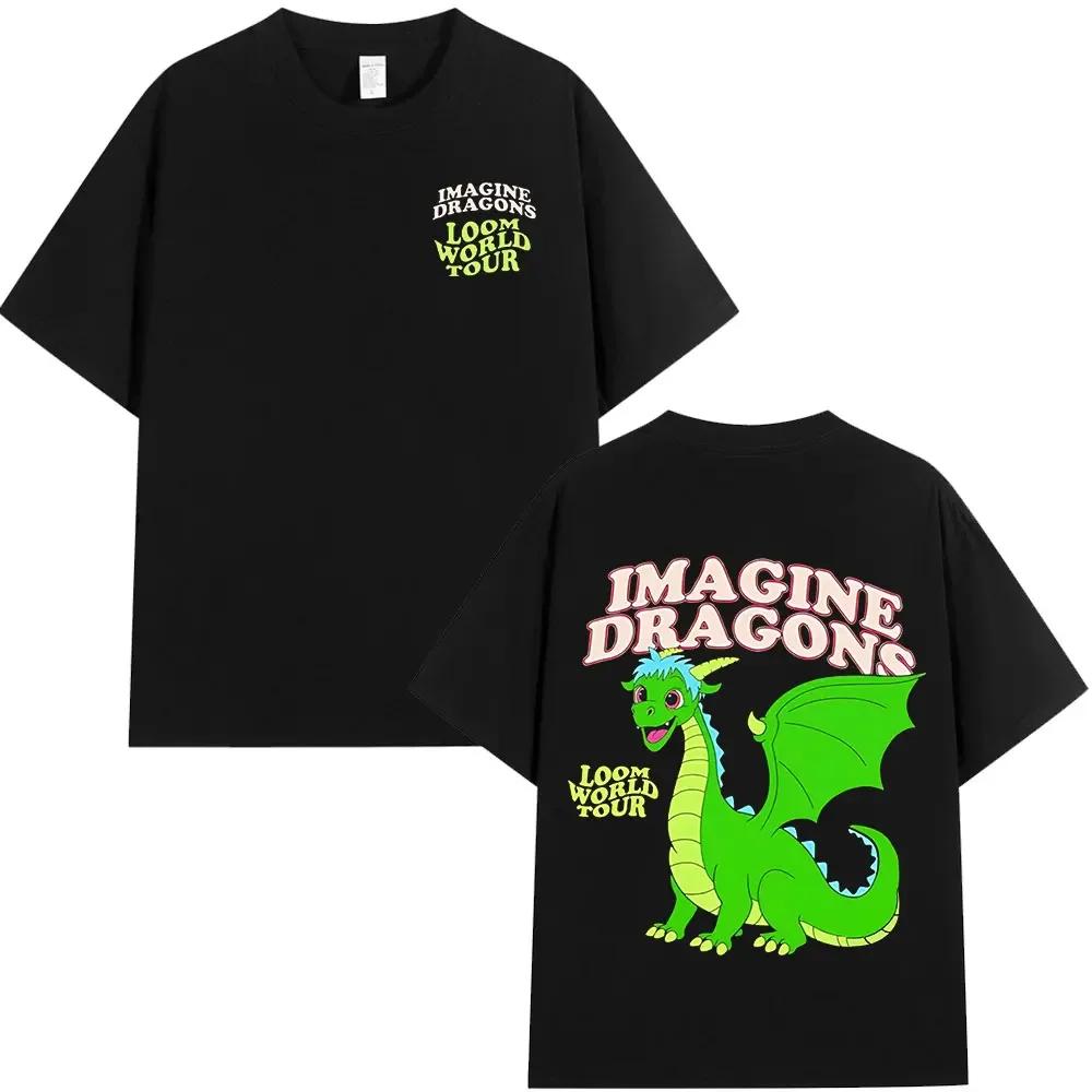 Dragon Loom World Tour 2025T T-shirt Rock Band Cartoon Dragon T-shirt Men's high quality fashion cotton short sleeve T-shirt