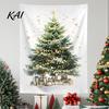 Wall Tapestry for Party Merry Christmas Tapestry, Hanging Fabric Backdrop, Xmas Tree Winter Holiday Art Living Room, Bedroom Decoration, 59"