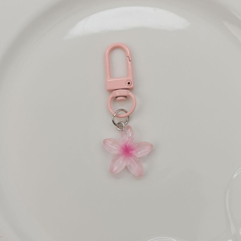 Colorful Transparent Flower Keychain Women's Cute Bag Charm & Earphone Decoration