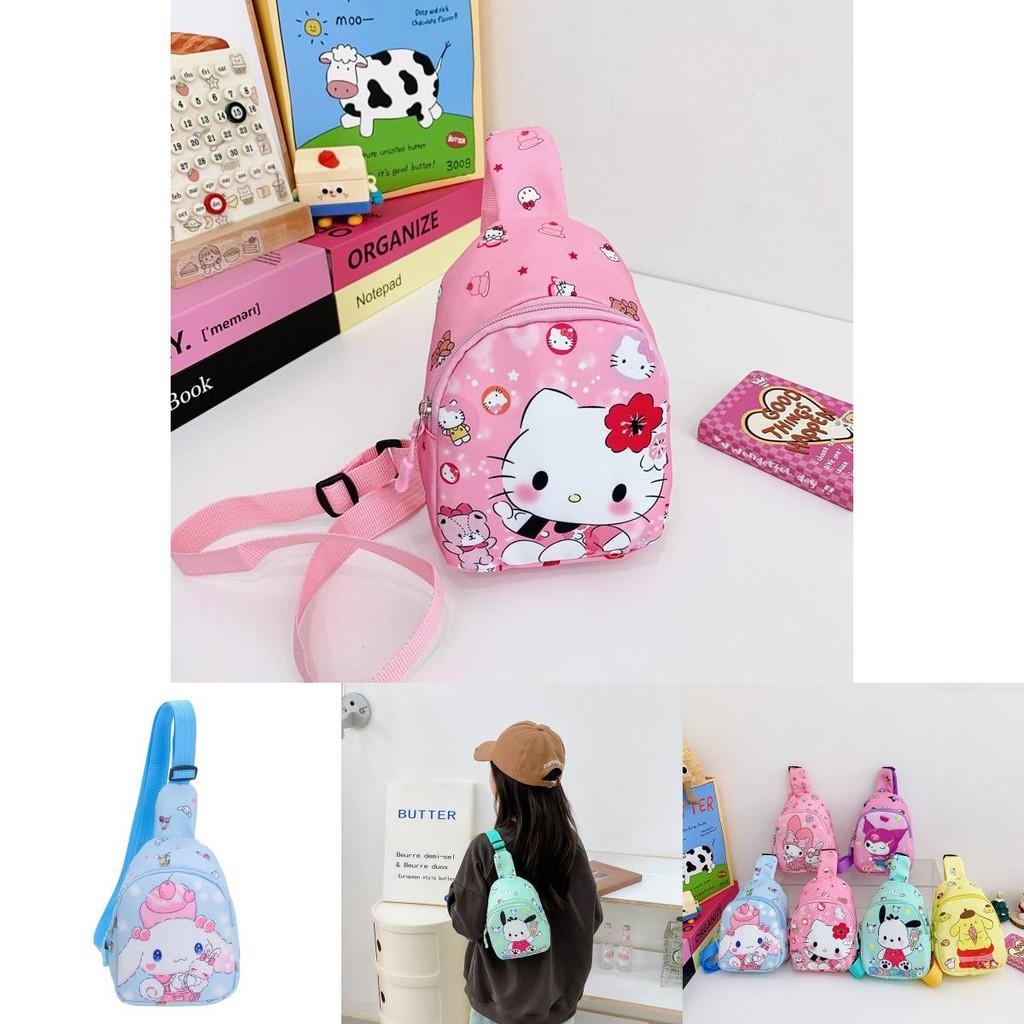 Hello Kitty Kuromi Melody Pattern Kids Chest Bag With Polyester Material And Breathable Design For Daily Use In Kindergarten