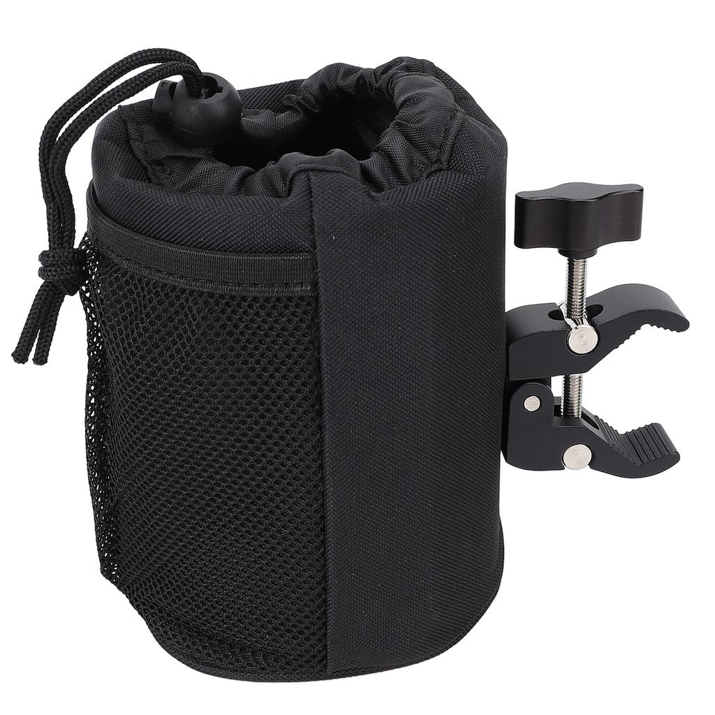 Motorcycle Cup Holder Oxford Fabric Shockproof Water Bottle Holder with Clip for ATV UTV Scooter Boat Kayak Bike