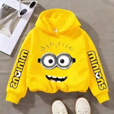 Bluză de copii cu imprimeu amuzant Minions pentru primăvară/toamnă Potrivită pentru băieți și băieți Largă și confortabilă cu glugă
