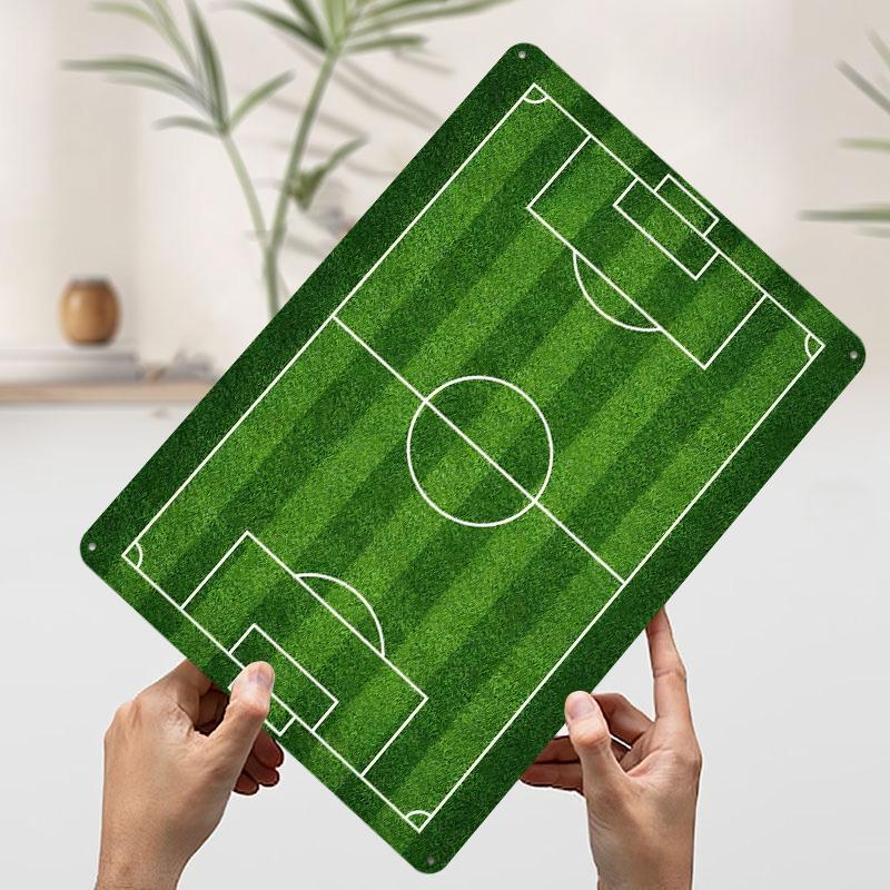 

Overhead View of a Soccer Field Metal Poster Customized Wall Art Retro Vintage Tinplate Signs for Man Cave Room Decoration Cozy 7.9x11.8In(20x30cm)