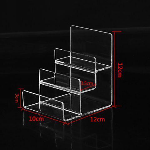 1-9 Tier Clear/Black Acrylic Riser Display Stand for Wallet,Makeup Organizer, Sunglasses,Women Handbag Rack Collection Holder