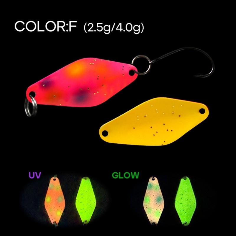 5pcs Glow Spinner Baits Rhombus Spoon Lures Double Side Painting Copper Spoon Fishing Lures Fishing Tackle