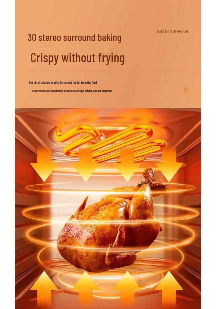 15L Large Capacity Smart Air Fryer, Oil-Free Multifunctional Electric Oven