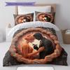 FeltBladeRunner Pattern Bedding Quilt Set Quilt Cover Pillowcase Home Decoration Birthday Gift (1 * duvet cover + 2 * pillowcase, without core)