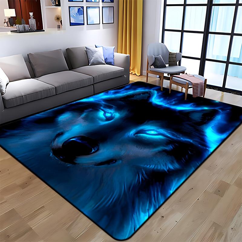 Best Selling Wolf Art Printed Carpet for Living Room Large Area Rug Soft Mat E-sports Chair Carpets Alfombra Gifts Dropshopping