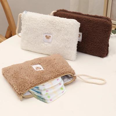 Trousse de maquillage portable en peluche de grande capacité, motif ours mignon de célébrité Internet, sac de rangement pour cosmétiques de voyage
