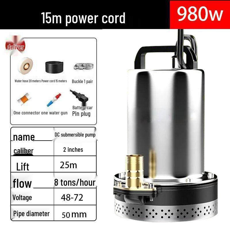 Universal Electric Vehicle DC Submersible Water Pump (48-72V) by Leide Zhu