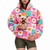 Womens Hooded Fleece Sweatshirt With Pet Pocket Loose Plus Size Winter Warm Casual Top