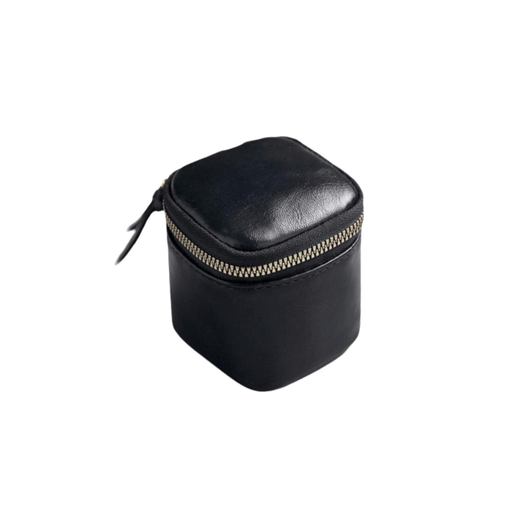 Leather Zipper Wallet Multifunctional Mini Storage Bag Handheld Bucket Bag Cosmetic Bag  Travel чёрный