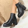 High Heels Women Ankle Boots Chunky Fashion Heeled Shoes Winter Designer Pumps  New Goth Casual Cozy Chelsea Short Botas
