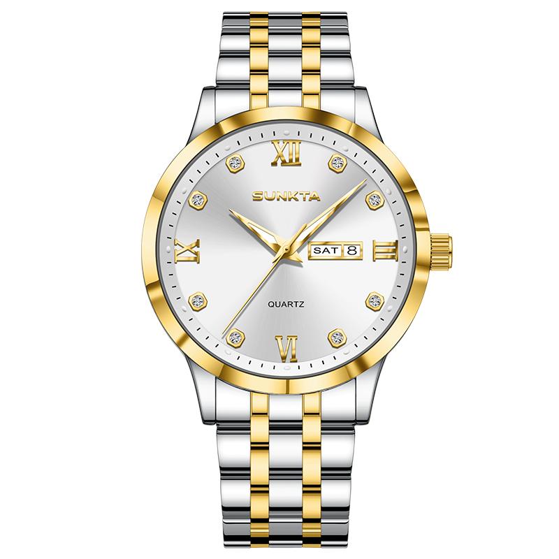 Sunkta New Men Watch Luxury Business All-steel Watch Classic Fashion Men's Quartz Watch