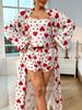 European and American pit strip loungewear women's summer comfortable large size suspender sexy underwear lace-up nightgown pajama set