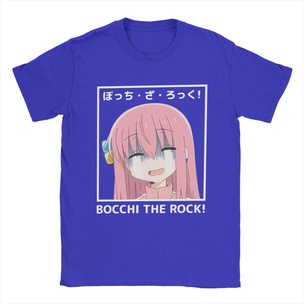 Bocchi The Rock Crying T Shirts Men Pure Cotton Vintage T-Shirt Crewneck Anime Tees Short Sleeve Clothing Birthday Gift