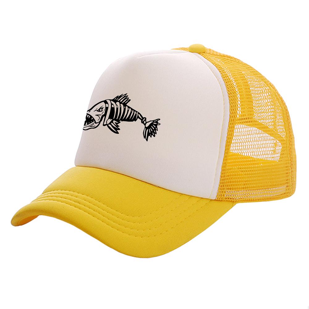 Unisex Outdoor Fishing Cap Fishing Hat Trucker Caps Hunting Has Fish Bones Snapback Hat MZ