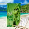 Grin-ch's Festive Adventure Quick-Dry Microfiber Beach Towel Super Soft & Absorbent for Bath, Beach, Travel Bath Time Accessory, Fan Gifts