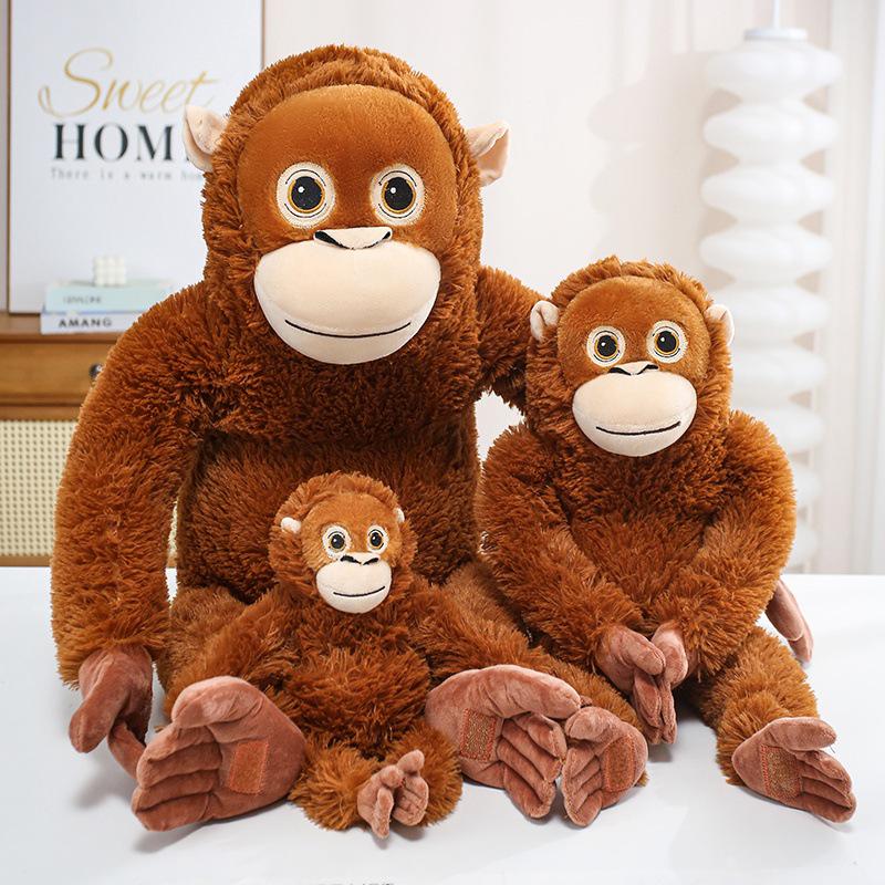 Cross-Border Plush Gorilla Doll - Realistic Monkey Design with Velcro Hands and Feet 30cm (90g)
