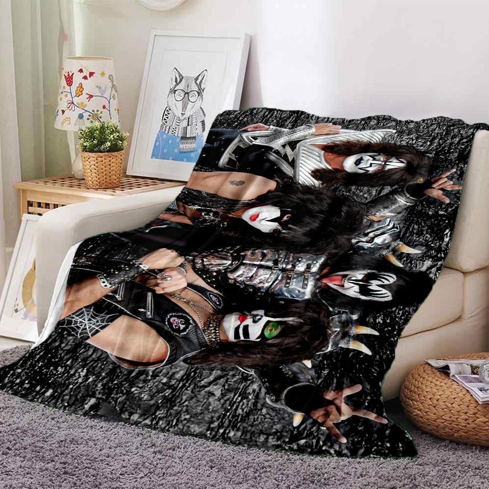 Kiss Band Performance Blanket Soft Throw Blanket For Home Bedroom Bed Sofa Travel Office Solid Christmas Blanket