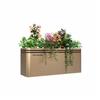 OIMG Outdoor Stainless Steel Planter Box Set with Artificial Flowers