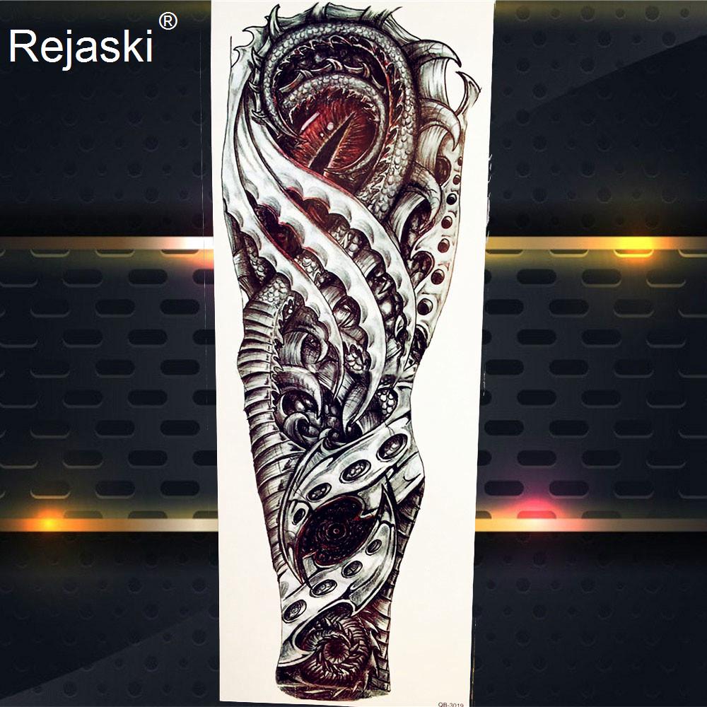 1PC Cool Totem Temporary Tattoo Fake Black Full Arm Tattoo Sticker For Men Summer Style Tatoos Decal