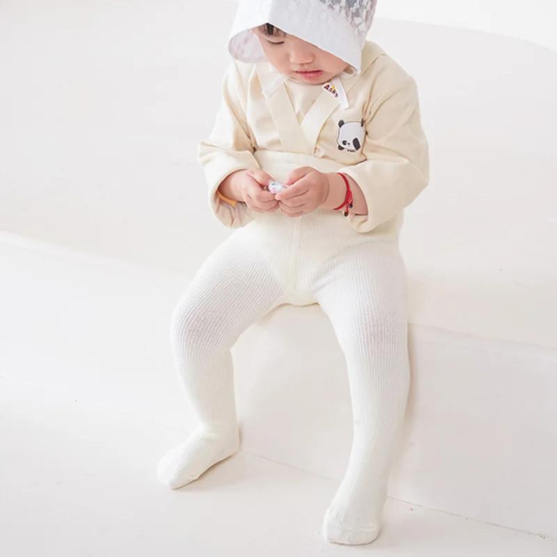 Autumn Baby Tights with Straps Knitted Cotton Toddler Suspender Trousers Kids Pantyhose Infant Overalls for Girls Boys Leggings